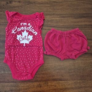 Girls Red Canada's Day Matching Set Size 6M